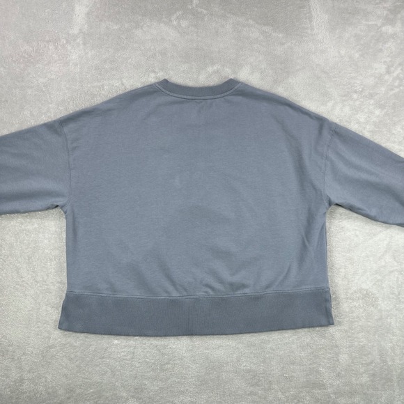 Vuori Laguna Henley Sweatshirt Womens Large Blue Gray Organic Cotton Relaxed Fit - Picture 4 of 12